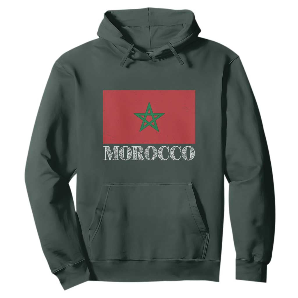 Vintage Morocco Flag Hoodie Patriotic Moroccan Pride