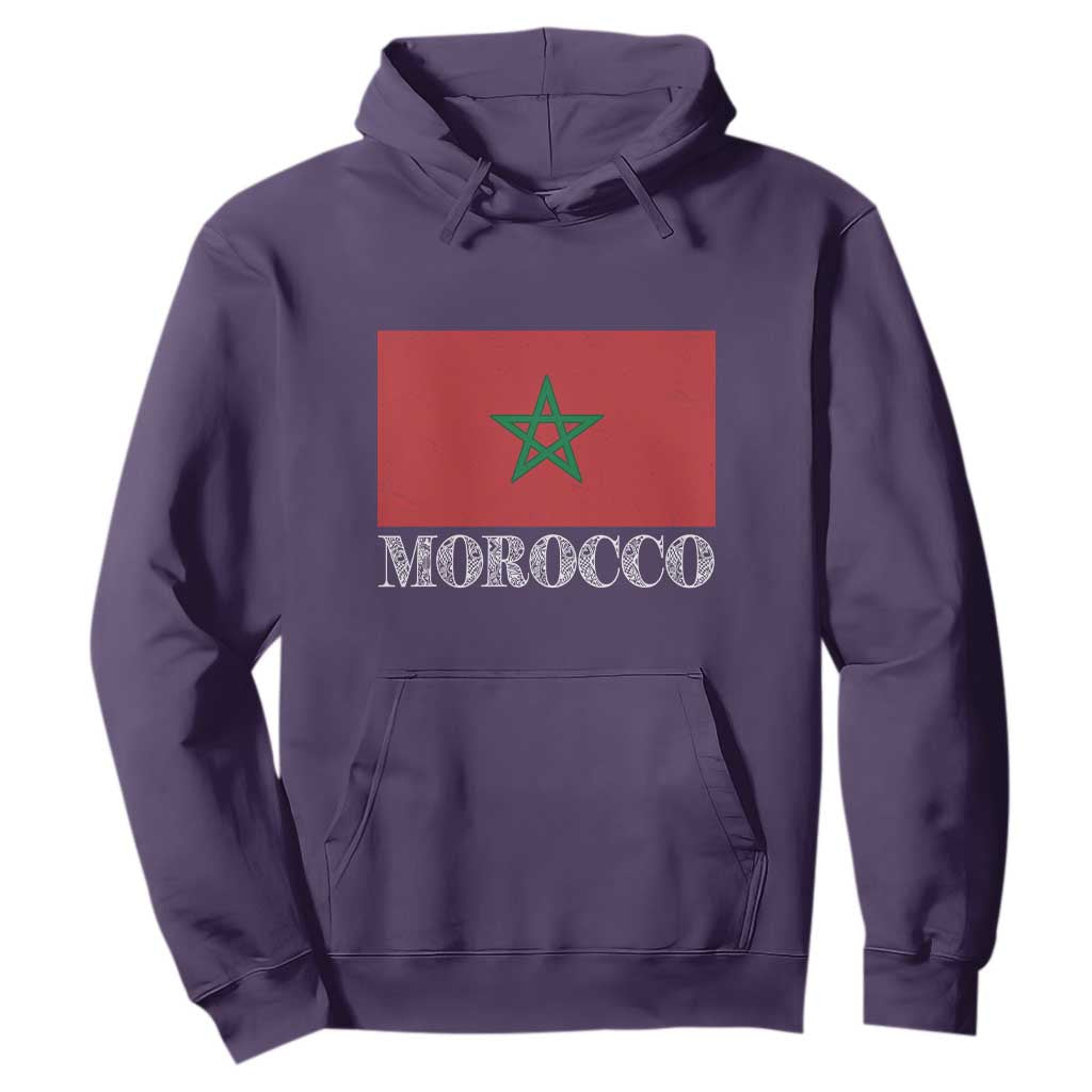 Vintage Morocco Flag Hoodie Patriotic Moroccan Pride