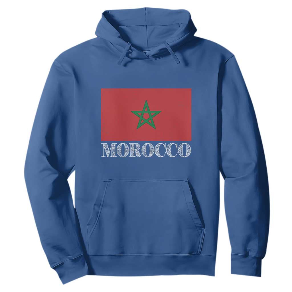 Vintage Morocco Flag Hoodie Patriotic Moroccan Pride