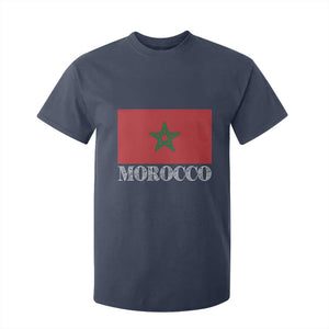 Vintage Morocco Flag T Shirt For Kid Patriotic Moroccan Pride