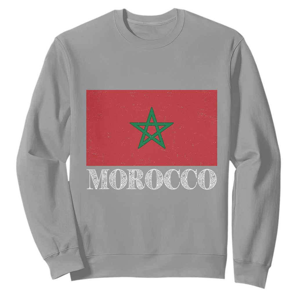 Vintage Morocco Flag Sweatshirt Patriotic Moroccan Pride