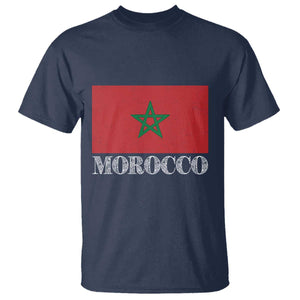 Vintage Morocco Flag T Shirt Patriotic Moroccan Pride