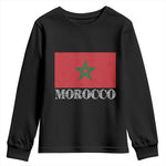 Vintage Morocco Flag Youth Sweatshirt Patriotic Moroccan Pride