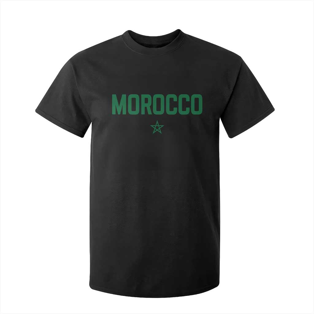 Morocco Star Flag Minimalist Moroccan Pride T Shirt For Kid