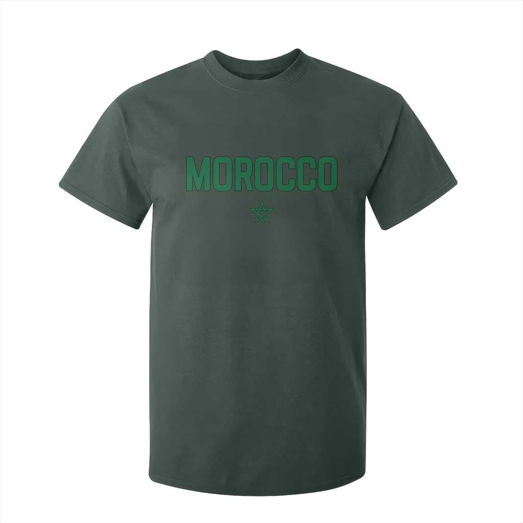 Morocco Star Flag Minimalist Moroccan Pride T Shirt For Kid