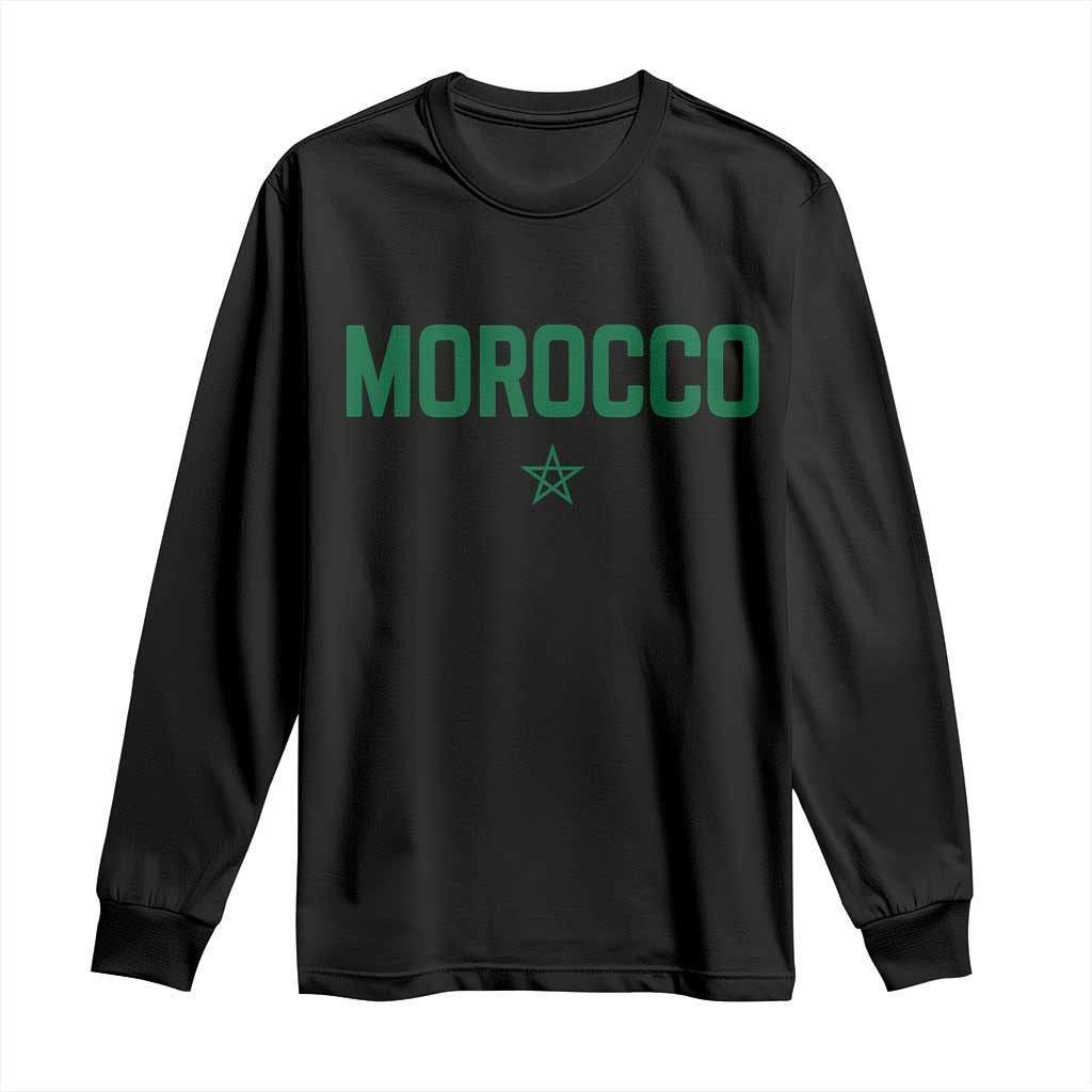 Morocco Star Flag Minimalist Moroccan Pride Long Sleeve Shirt