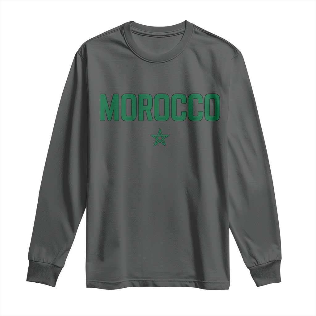 Morocco Star Flag Minimalist Moroccan Pride Long Sleeve Shirt