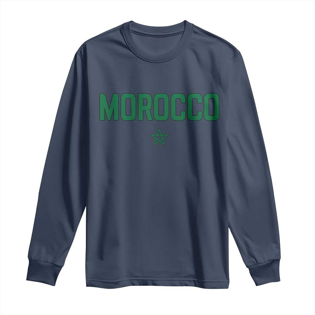 Morocco Star Flag Minimalist Moroccan Pride Long Sleeve Shirt