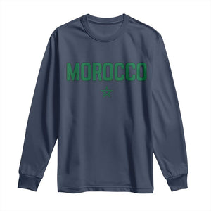 Morocco Star Flag Minimalist Moroccan Pride Long Sleeve Shirt