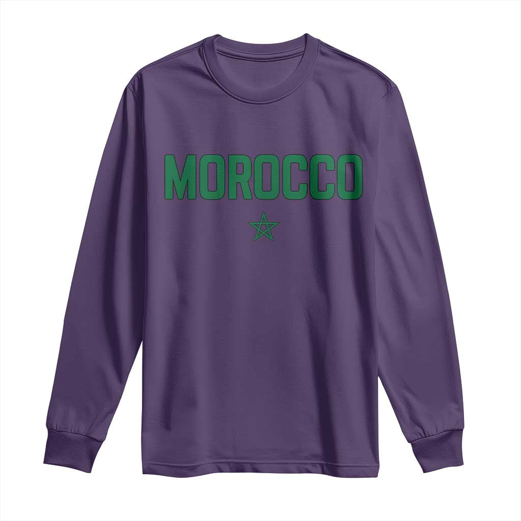 Morocco Star Flag Minimalist Moroccan Pride Long Sleeve Shirt