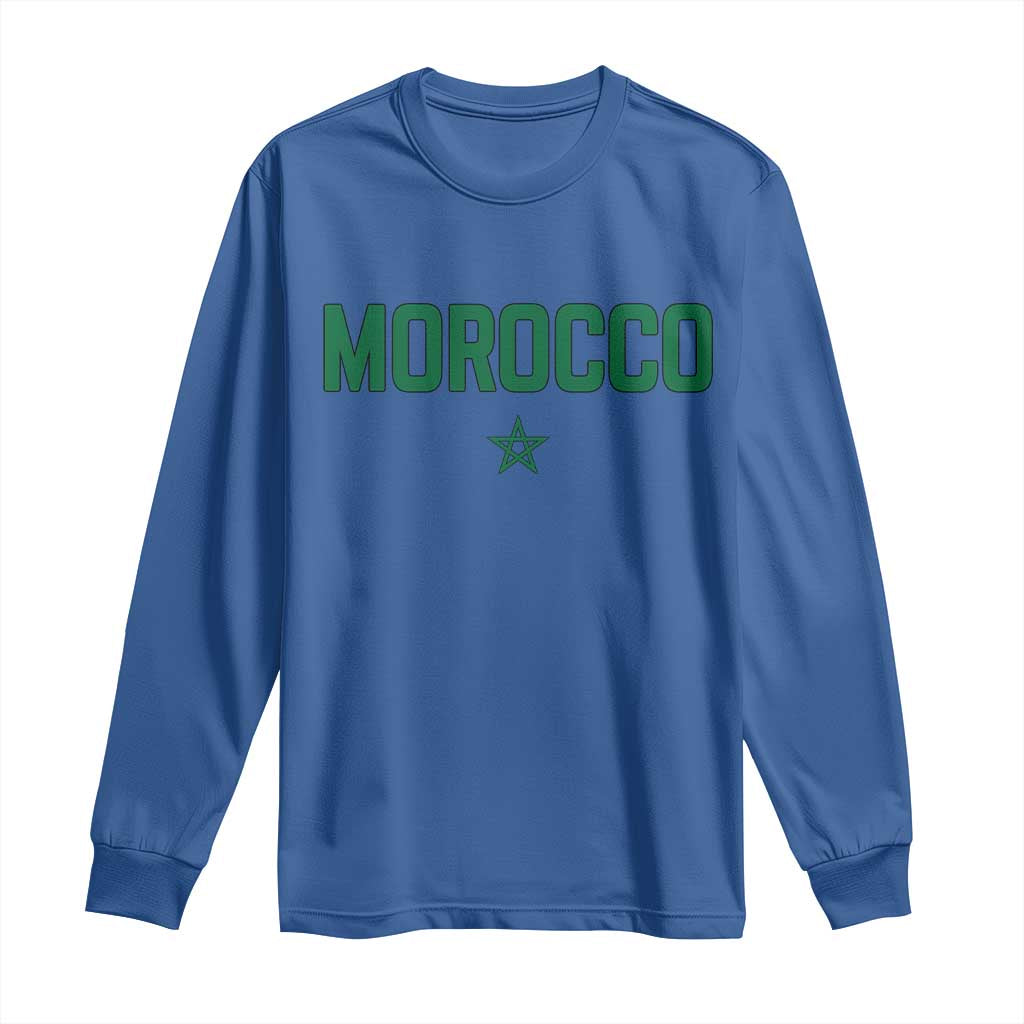 Morocco Star Flag Minimalist Moroccan Pride Long Sleeve Shirt