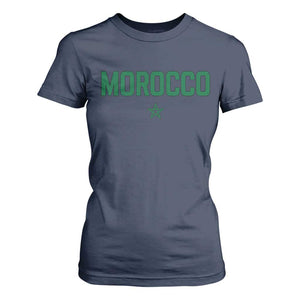 Morocco Star Flag Minimalist Moroccan Pride T Shirt For Women