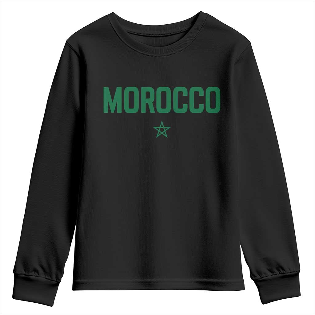 Morocco Star Flag Minimalist Moroccan Pride Youth Sweatshirt