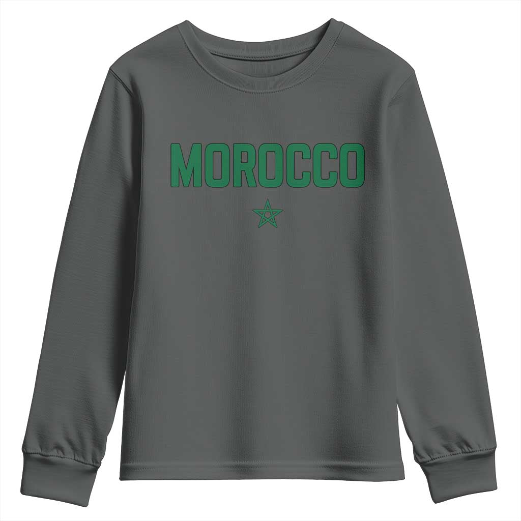 Morocco Star Flag Minimalist Moroccan Pride Youth Sweatshirt