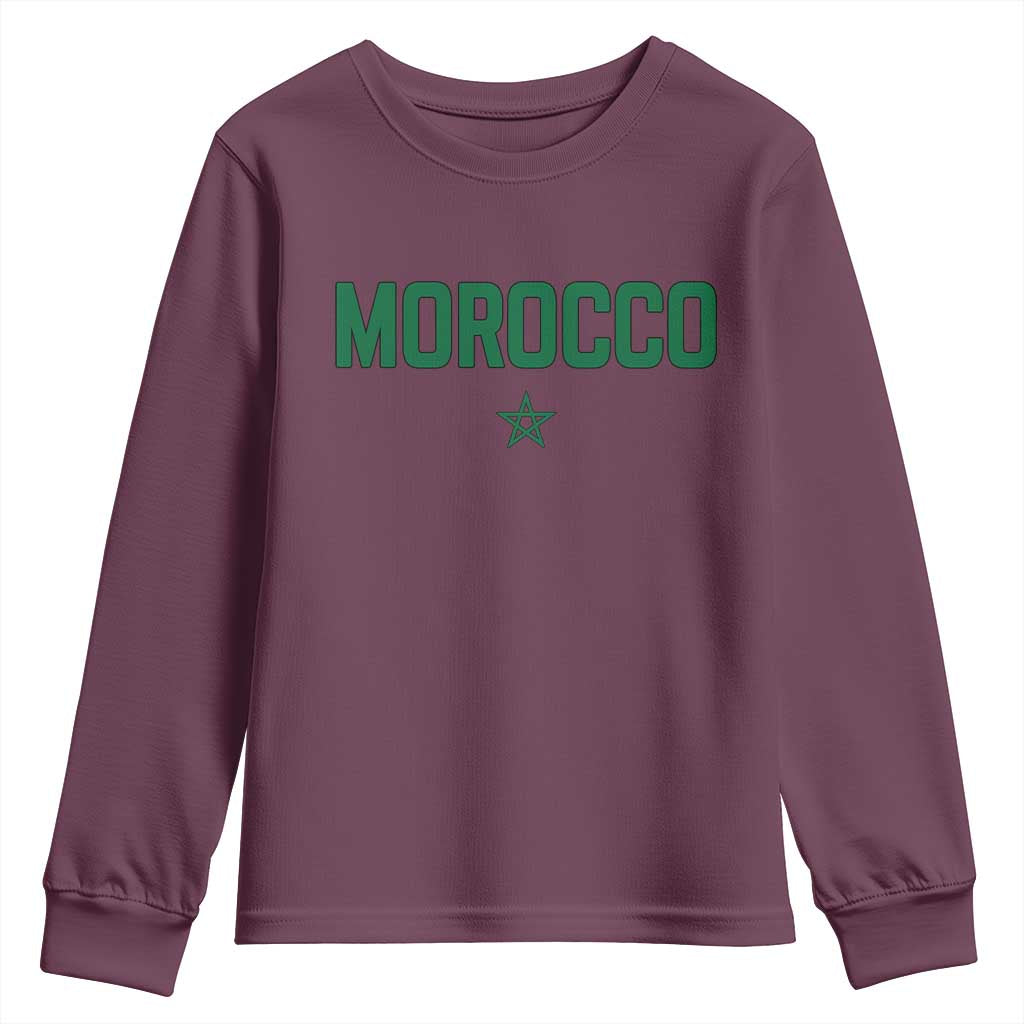 Morocco Star Flag Minimalist Moroccan Pride Youth Sweatshirt