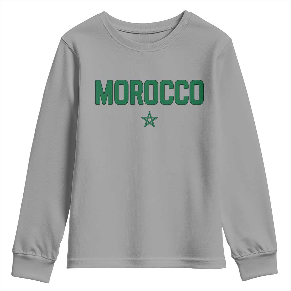 Morocco Star Flag Minimalist Moroccan Pride Youth Sweatshirt