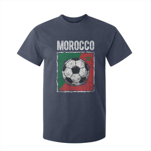 Vintage Morocco Soccer Flag T Shirt For Kid Moroccan Football Fans National Pride Sports
