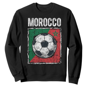 Vintage Morocco Soccer Flag Sweatshirt Moroccan Football Fans National Pride Sports