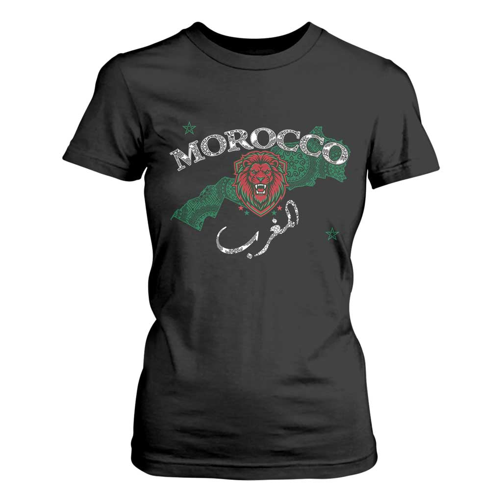Morocco Lion Maghrib Moroccan Spirit Heritage T Shirt For Women