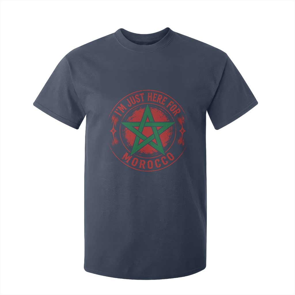 I'm Just Here for Morocco T Shirt For Kid Funny Moroccan Pride Supporter Sports Fan