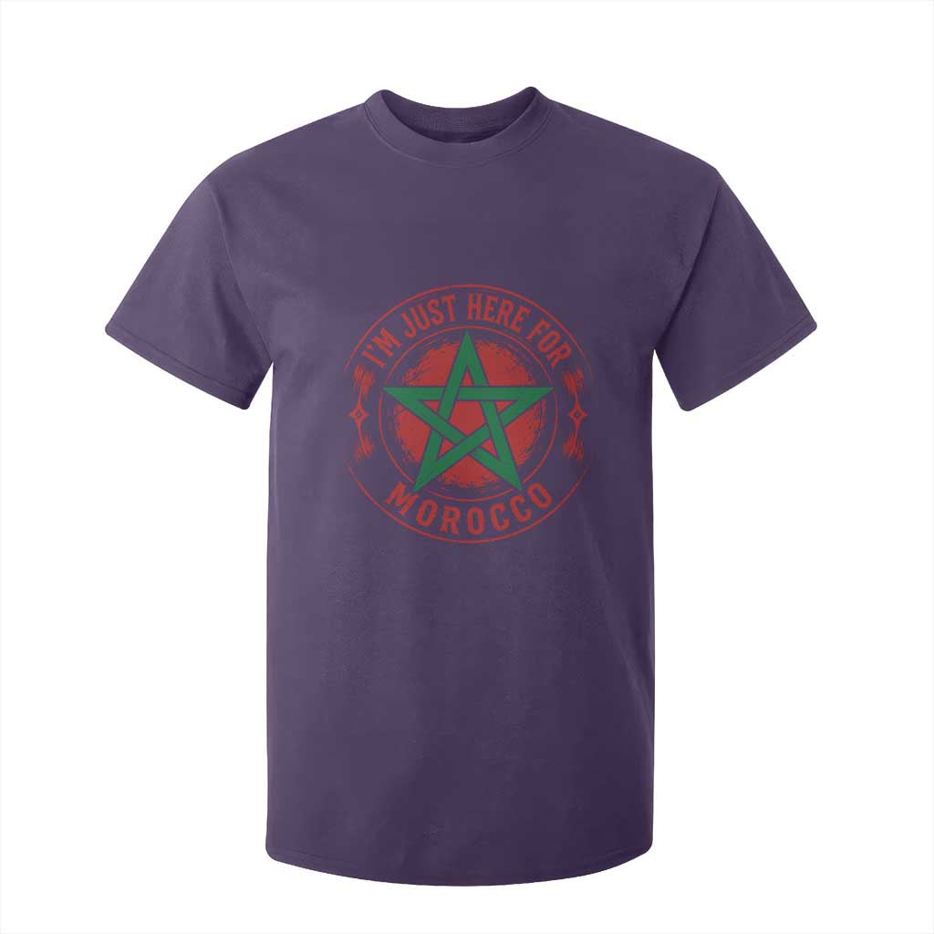 I'm Just Here for Morocco T Shirt For Kid Funny Moroccan Pride Supporter Sports Fan