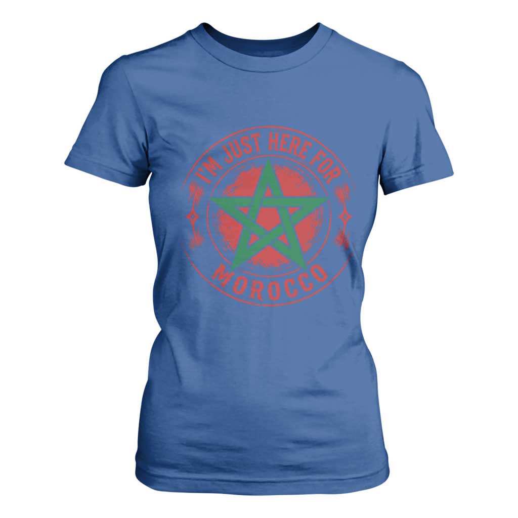 I'm Just Here for Morocco T Shirt For Women Funny Moroccan Pride Supporter Sports Fan