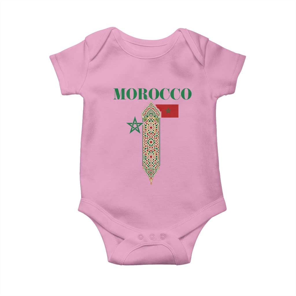 Traditional Moroccan Mosaic Archway Graphic Baby Onesie Morocco Architecture Tile Pattern