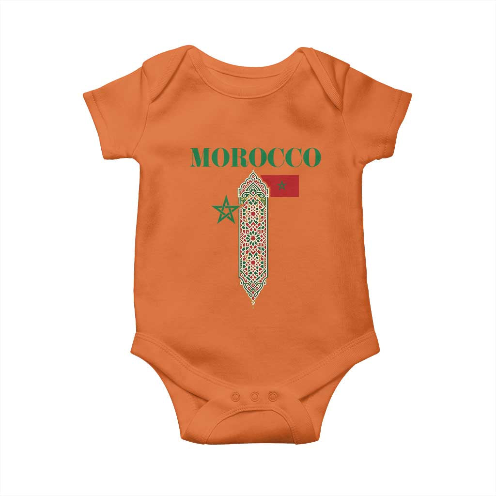 Traditional Moroccan Mosaic Archway Graphic Baby Onesie Morocco Architecture Tile Pattern