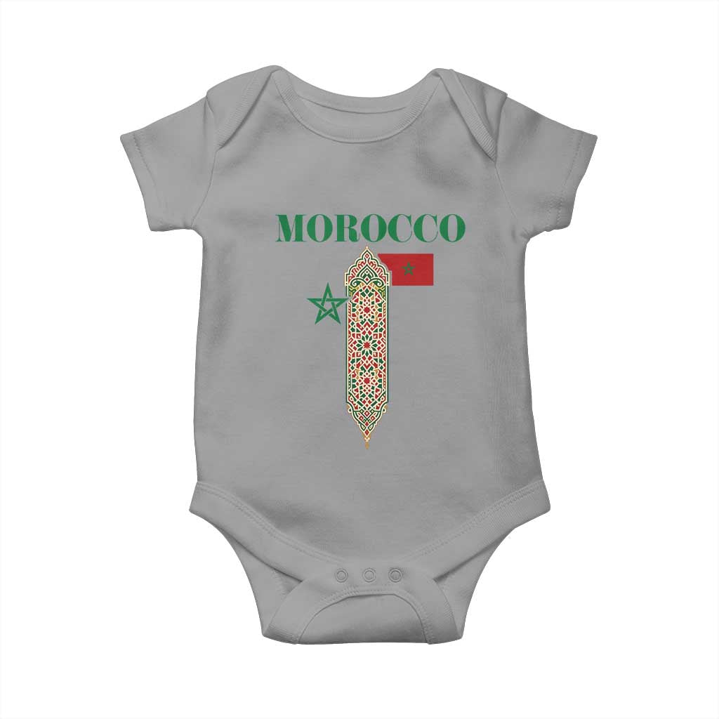 Traditional Moroccan Mosaic Archway Graphic Baby Onesie Morocco Architecture Tile Pattern
