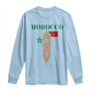 Traditional Moroccan Mosaic Archway Graphic Long Sleeve Shirt Morocco Architecture Tile Pattern