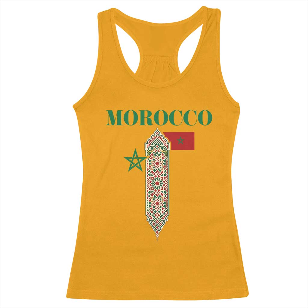 Traditional Moroccan Mosaic Archway Graphic Racerback Tank Top Morocco Architecture Tile Pattern