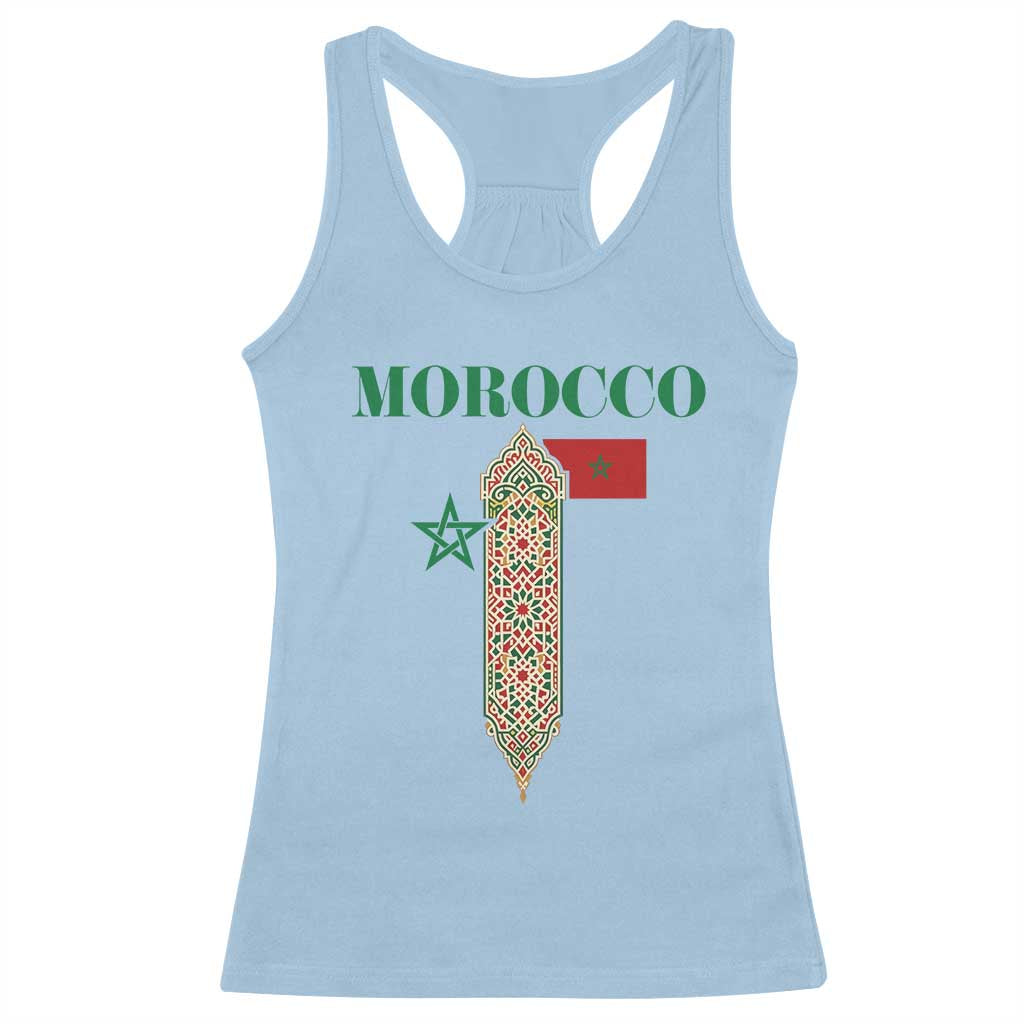 Traditional Moroccan Mosaic Archway Graphic Racerback Tank Top Morocco Architecture Tile Pattern