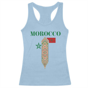 Traditional Moroccan Mosaic Archway Graphic Racerback Tank Top Morocco Architecture Tile Pattern