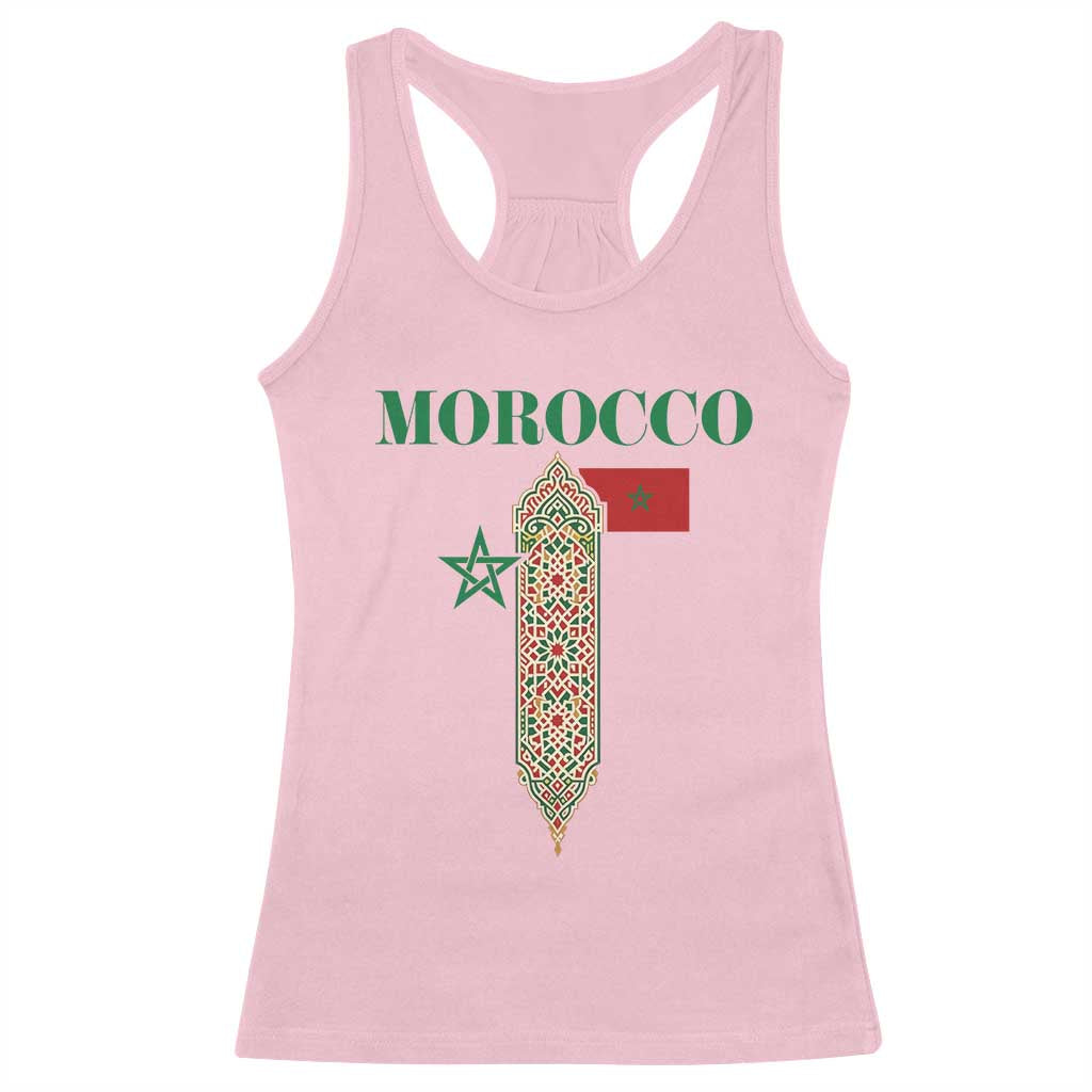 Traditional Moroccan Mosaic Archway Graphic Racerback Tank Top Morocco Architecture Tile Pattern