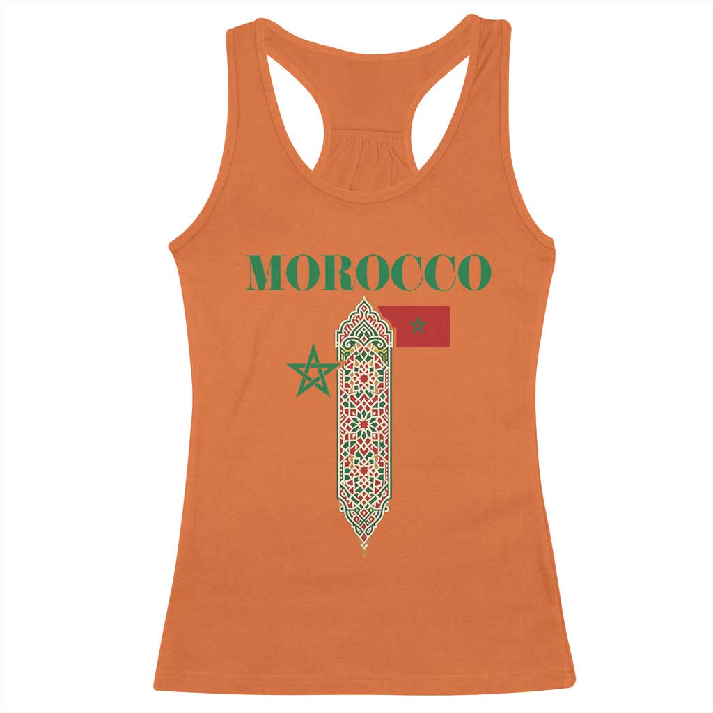 Traditional Moroccan Mosaic Archway Graphic Racerback Tank Top Morocco Architecture Tile Pattern