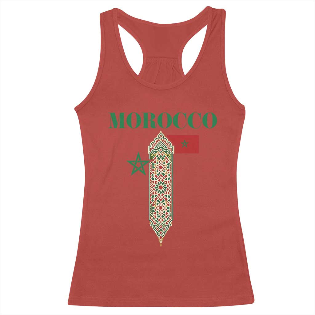 Traditional Moroccan Mosaic Archway Graphic Racerback Tank Top Morocco Architecture Tile Pattern