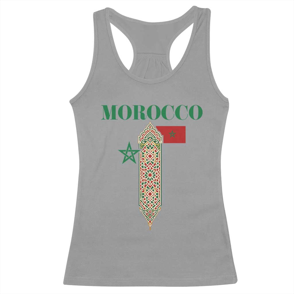 Traditional Moroccan Mosaic Archway Graphic Racerback Tank Top Morocco Architecture Tile Pattern