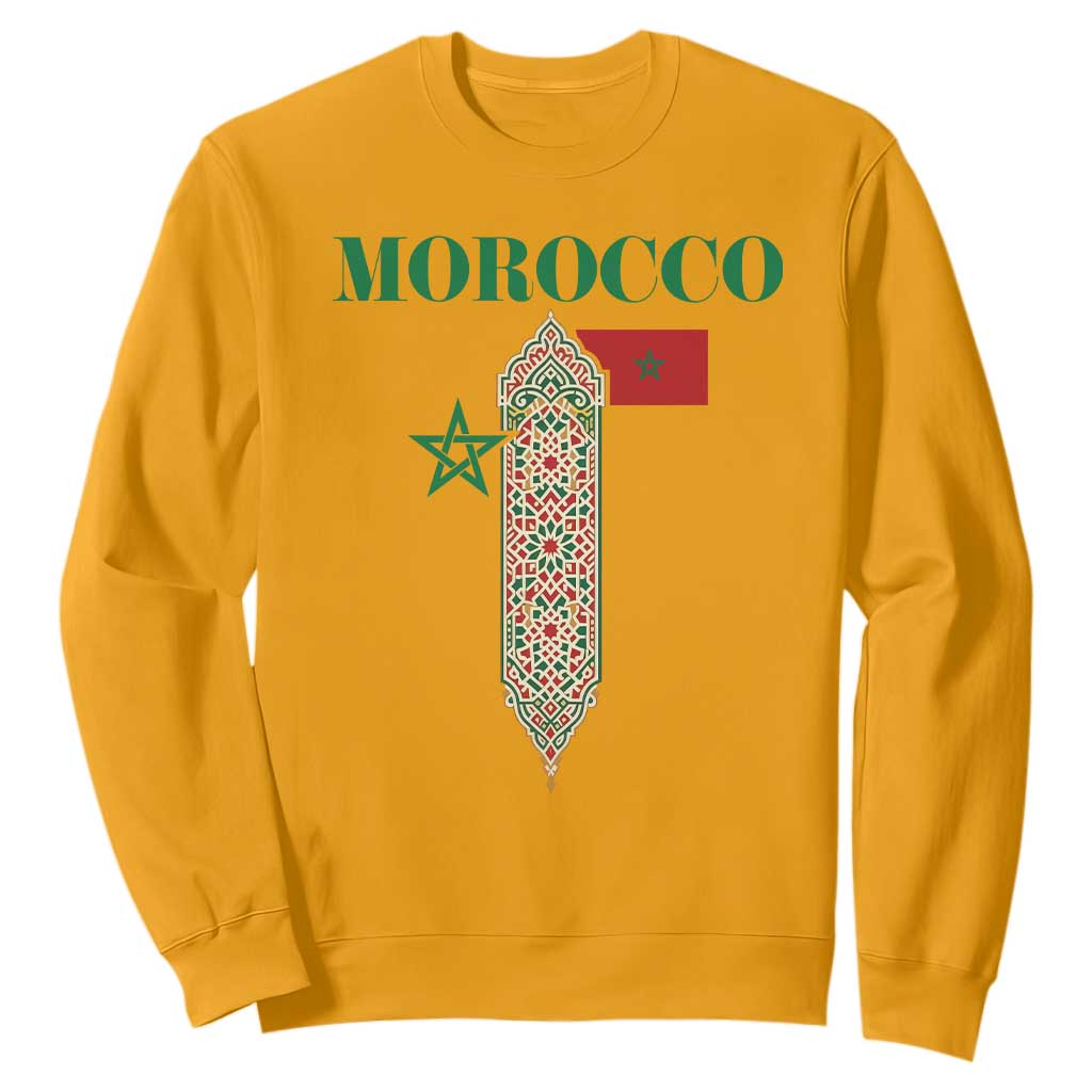 Traditional Moroccan Mosaic Archway Graphic Sweatshirt Morocco Architecture Tile Pattern
