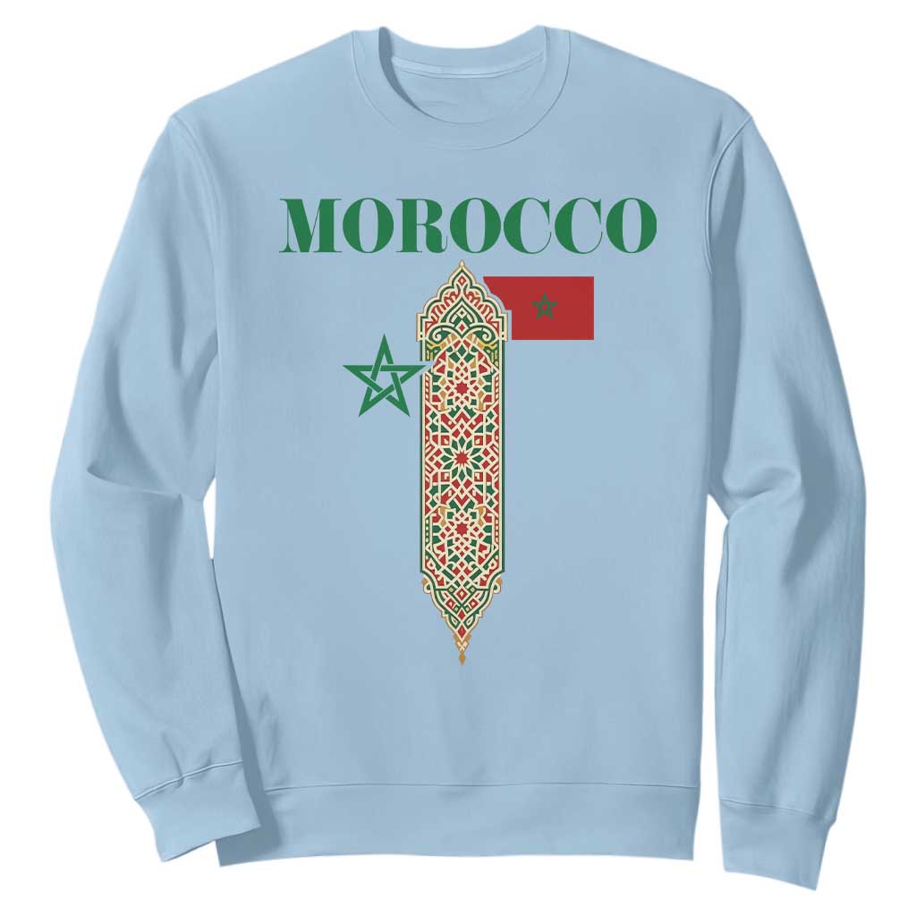 Traditional Moroccan Mosaic Archway Graphic Sweatshirt Morocco Architecture Tile Pattern