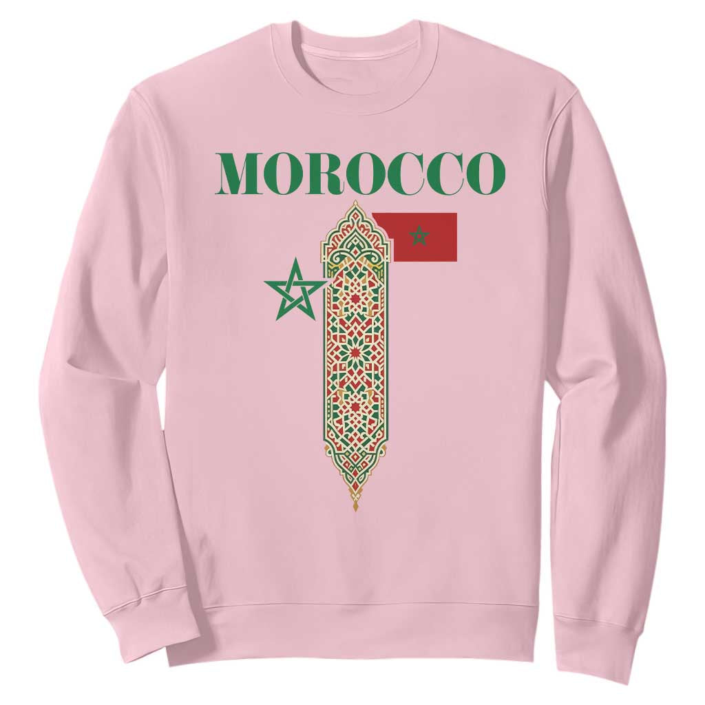 Traditional Moroccan Mosaic Archway Graphic Sweatshirt Morocco Architecture Tile Pattern
