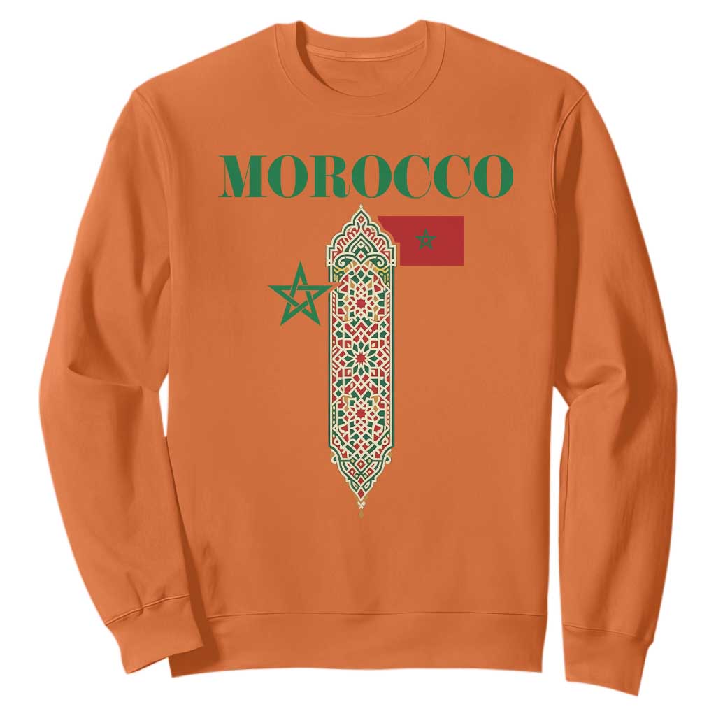 Traditional Moroccan Mosaic Archway Graphic Sweatshirt Morocco Architecture Tile Pattern