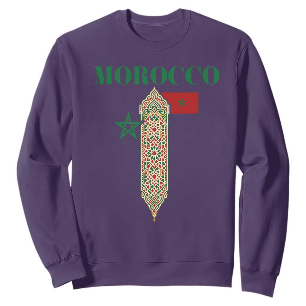 Traditional Moroccan Mosaic Archway Graphic Sweatshirt Morocco Architecture Tile Pattern
