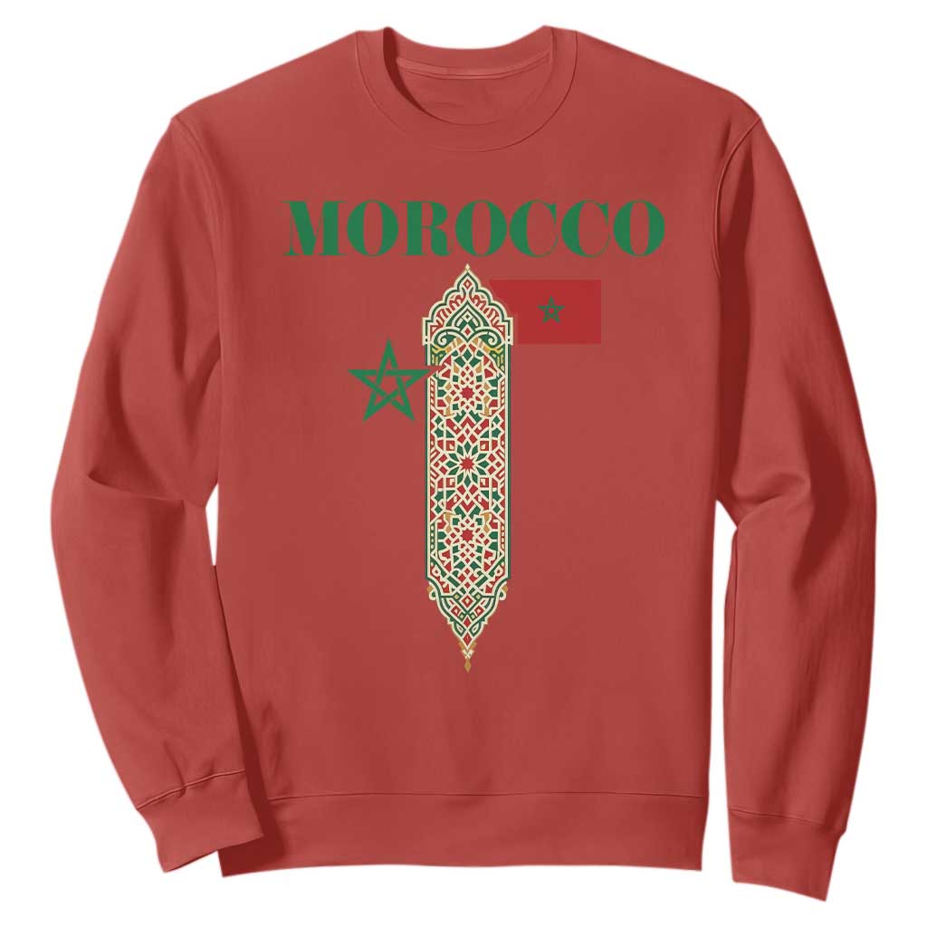 Traditional Moroccan Mosaic Archway Graphic Sweatshirt Morocco Architecture Tile Pattern