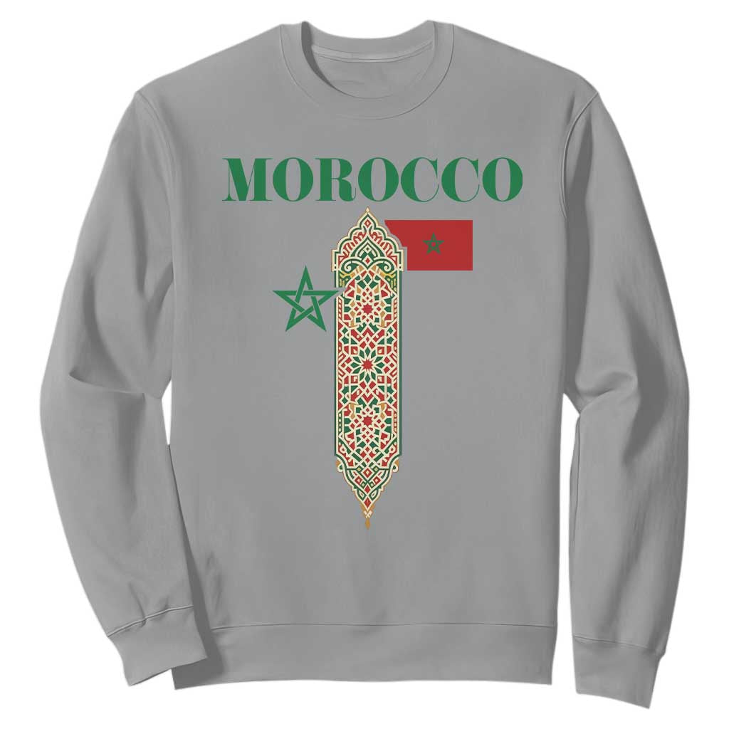 Traditional Moroccan Mosaic Archway Graphic Sweatshirt Morocco Architecture Tile Pattern