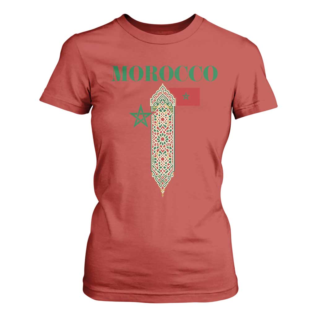 Traditional Moroccan Mosaic Archway Graphic T Shirt For Women Morocco Architecture Tile Pattern