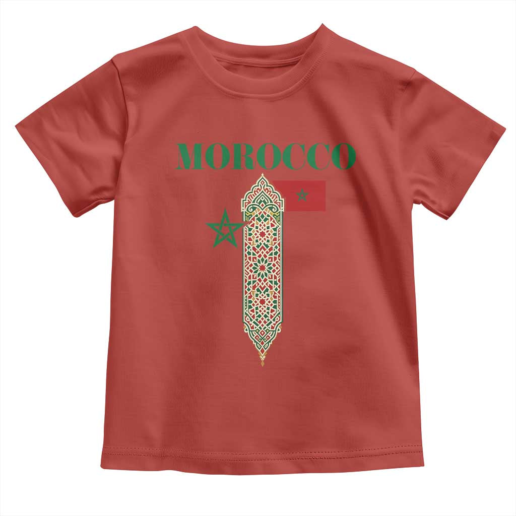 Traditional Moroccan Mosaic Archway Graphic Toddler T Shirt Morocco Architecture Tile Pattern