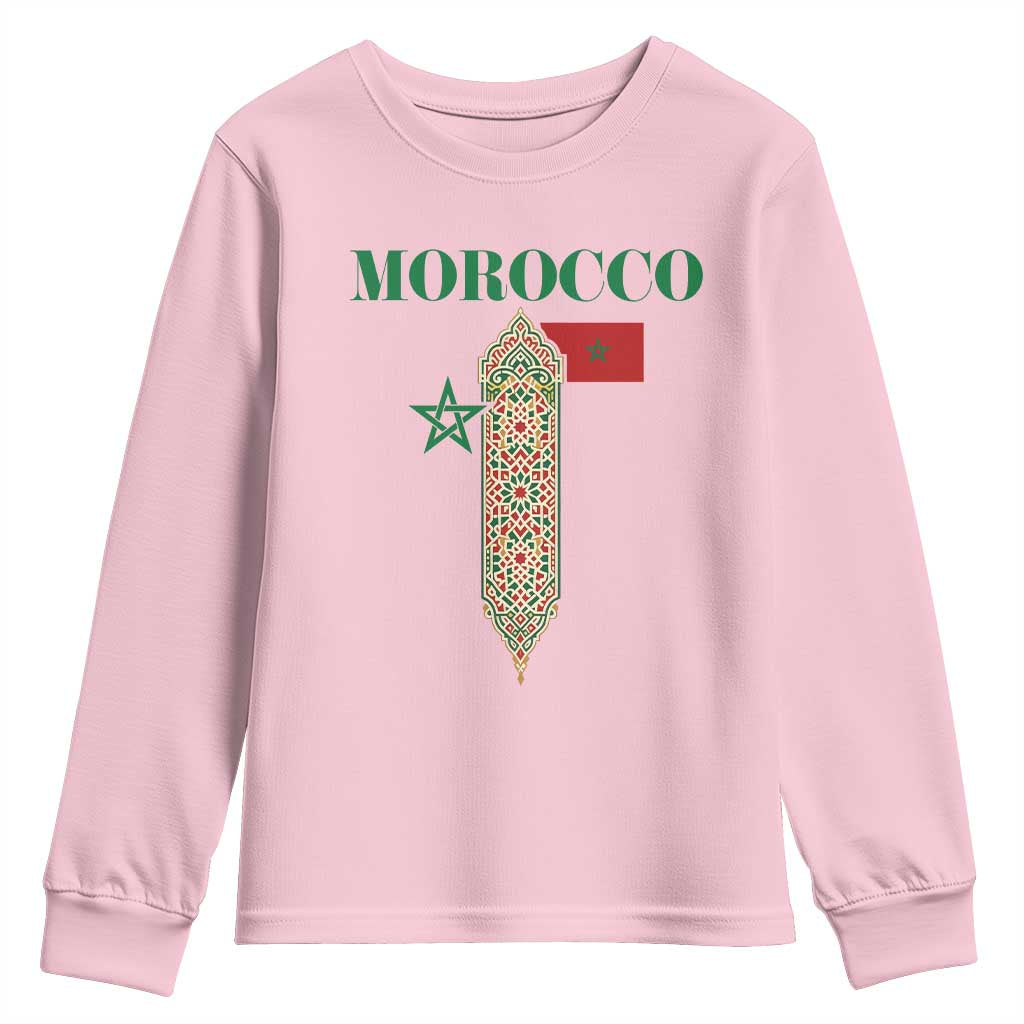 Traditional Moroccan Mosaic Archway Graphic Youth Sweatshirt Morocco Architecture Tile Pattern