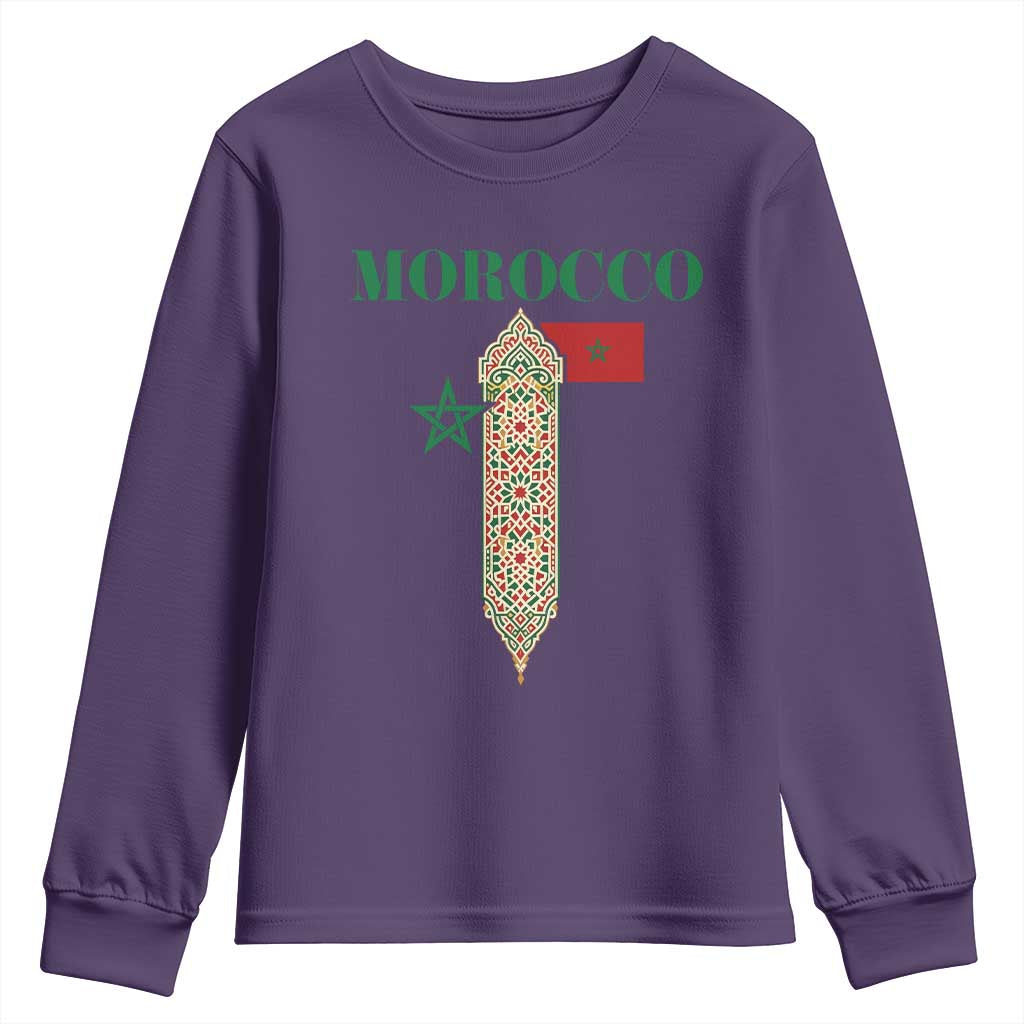 Traditional Moroccan Mosaic Archway Graphic Youth Sweatshirt Morocco Architecture Tile Pattern
