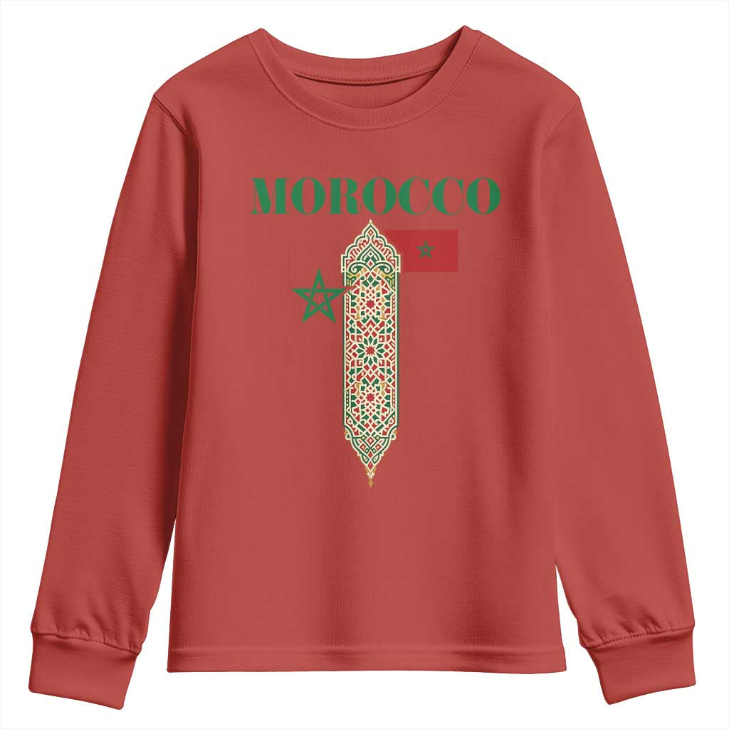 Traditional Moroccan Mosaic Archway Graphic Youth Sweatshirt Morocco Architecture Tile Pattern