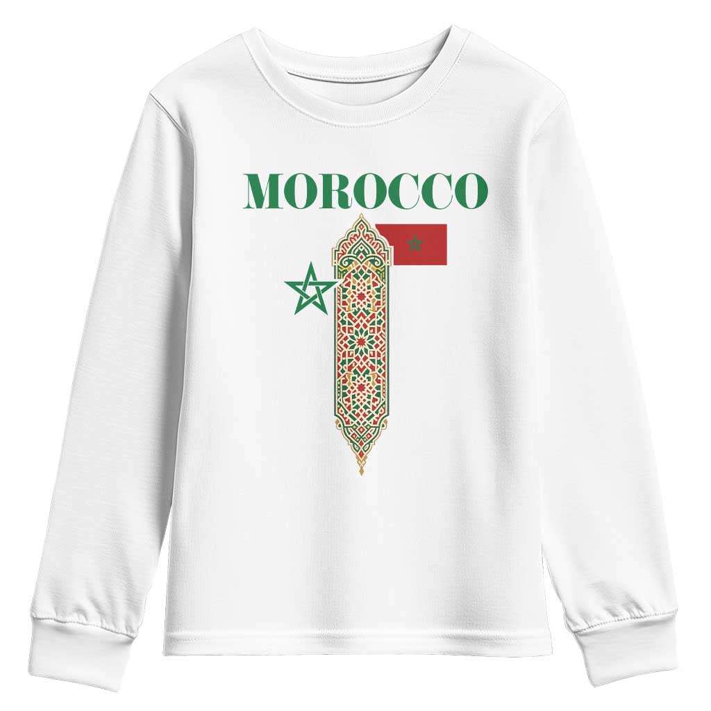 Traditional Moroccan Mosaic Archway Graphic Youth Sweatshirt Morocco Architecture Tile Pattern